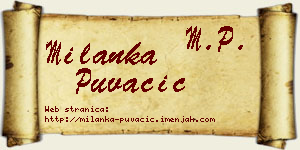 Milanka Puvačić vizit kartica